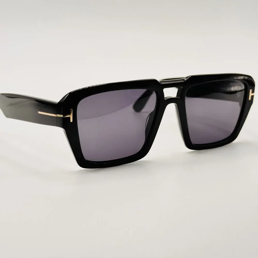 Tom Ford Sunglasses Redford TF1153 01A Shiny Black Pilot Frame Gray Lens 56mm